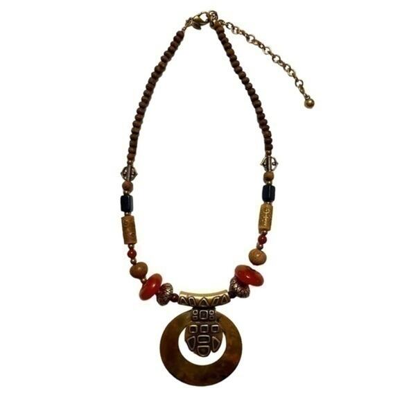 Chico’s Boho Beaded Choker Statement Necklace - Picture 1 of 11